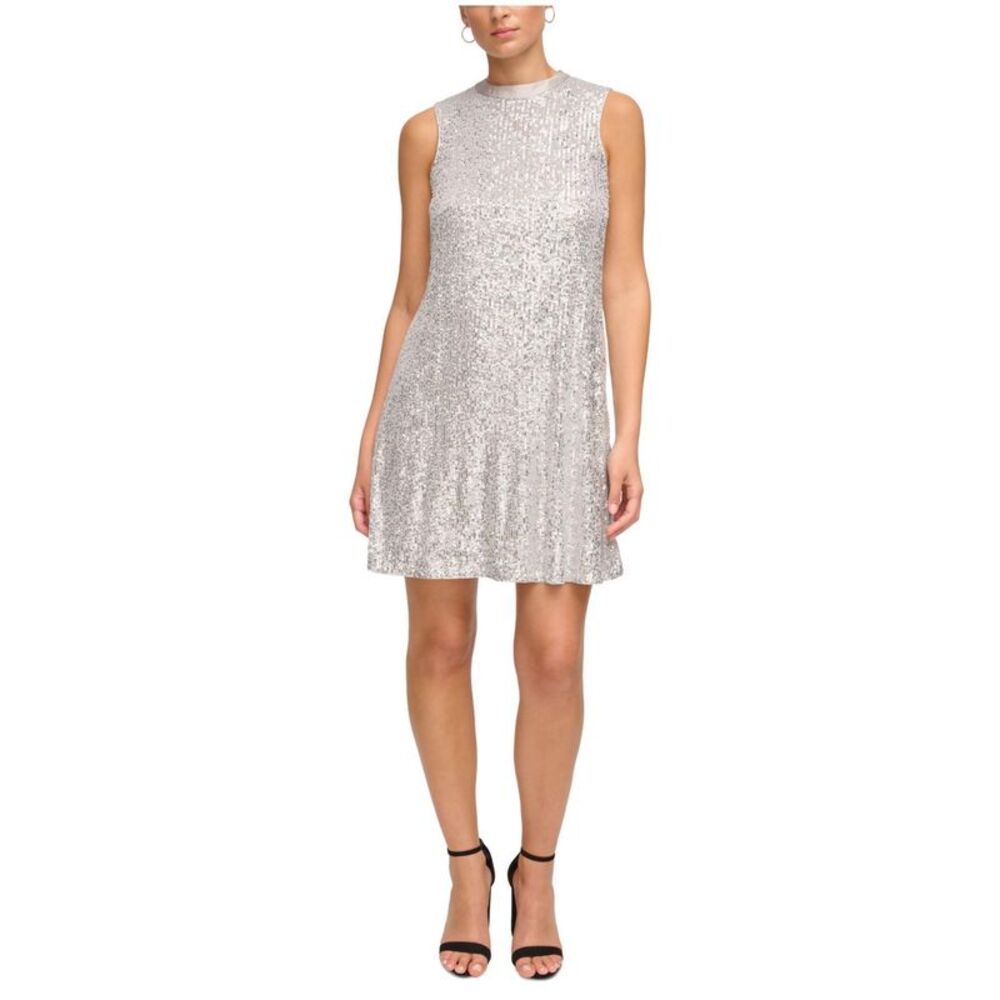 Kensie Womens Sequin Shift Dress, , 8, DM